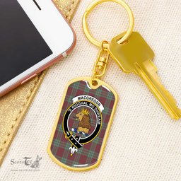 ScotsTee Shop Scottish MacGregor Hunting Ancient Clan Crest Dog Tag Pendant Tartan Luxury Keychain - Personalized Engraving