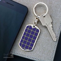 ScotsTee Shop Scottish Kinnaird Clan Dog Tag Pendant Tartan Luxury Keychain - Personalized Engraving