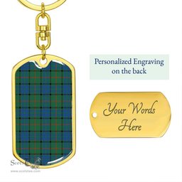 ScotsTee Shop Scottish Lauder Clan Dog Tag Pendant Tartan Luxury Keychain - Personalized Engraving