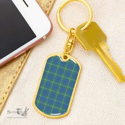 ScotsTee Shop Scottish MacIntyre Hunting Ancient Clan Dog Tag Pendant Tartan Luxury Keychain - Personalized Engraving