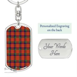 ScotsTee Shop Scottish Nicolson Ancient Clan Dog Tag Pendant Tartan Luxury Keychain - Personalized Engraving