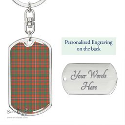 ScotsTee Shop Scottish MacKinnon Ancient Clan Dog Tag Pendant Tartan Luxury Keychain - Personalized Engraving