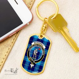 ScotsTee Shop Scottish McKerrell Clan Crest Dog Tag Pendant Tartan Luxury Keychain - Personalized Engraving