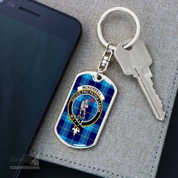 ScotsTee Shop Scottish McKerrell Clan Crest Dog Tag Pendant Tartan Luxury Keychain - Personalized Engraving