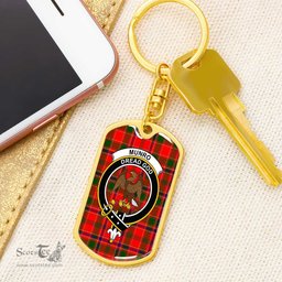 ScotsTee Shop Scottish Munro Modern Clan Crest Dog Tag Pendant Tartan Luxury Keychain - Personalized Engraving