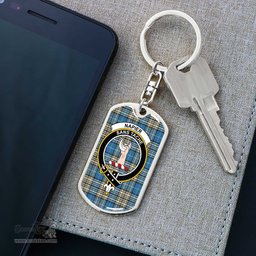 ScotsTee Shop Scottish Napier Ancient Clan Crest Dog Tag Pendant Tartan Luxury Keychain - Personalized Engraving