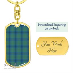 ScotsTee Shop Scottish Oliphant Ancient Clan Dog Tag Pendant Tartan Luxury Keychain - Personalized Engraving
