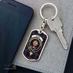 ScotsTee Shop Scottish Nairn Clan Crest Dog Tag Pendant Tartan Luxury Keychain - Personalized Engraving