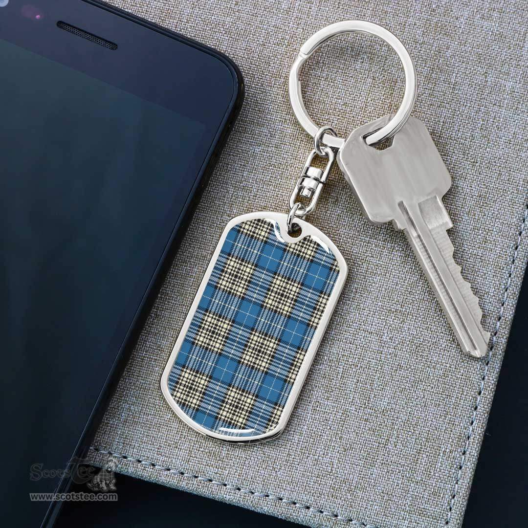 ScotsTee Shop Scottish Napier Ancient Clan Dog Tag Pendant Tartan Luxury Keychain - Personalized Engraving