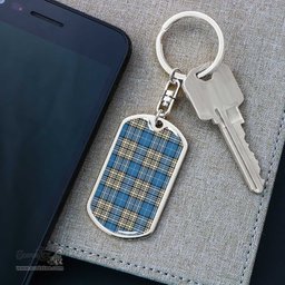 ScotsTee Shop Scottish Napier Ancient Clan Dog Tag Pendant Tartan Luxury Keychain - Personalized Engraving