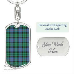ScotsTee Shop Scottish Morrison Ancient Clan Dog Tag Pendant Tartan Luxury Keychain - Personalized Engraving