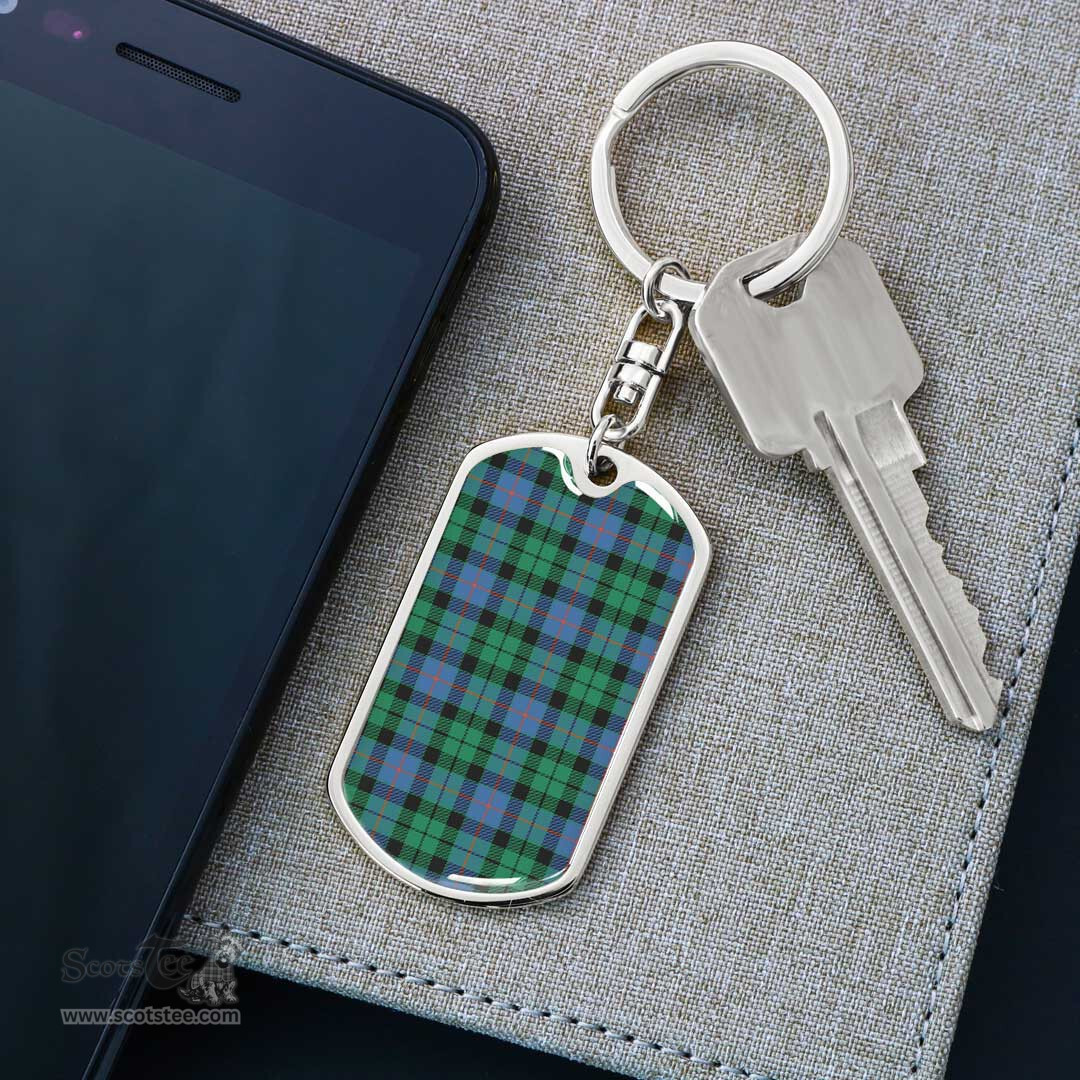 ScotsTee Shop Scottish Morrison Ancient Clan Dog Tag Pendant Tartan Luxury Keychain - Personalized Engraving
