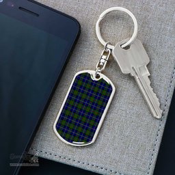 ScotsTee Shop Scottish MacLeod of Harris Modern Clan Dog Tag Pendant Tartan Luxury Keychain - Personalized Engraving
