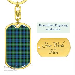 ScotsTee Shop Scottish Lyon Clan Clan Dog Tag Pendant Tartan Luxury Keychain - Personalized Engraving