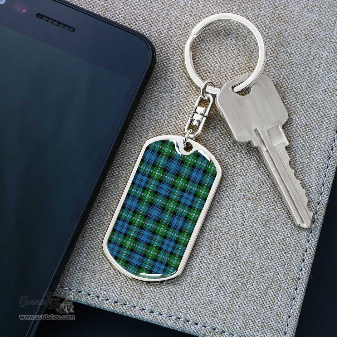 ScotsTee Shop Scottish Lyon Clan Clan Dog Tag Pendant Tartan Luxury Keychain - Personalized Engraving