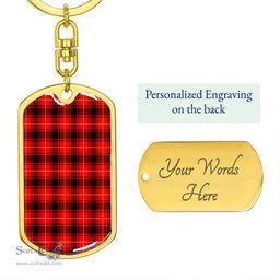 ScotsTee Shop Scottish MacIver Modern Clan Dog Tag Pendant Tartan Luxury Keychain - Personalized Engraving