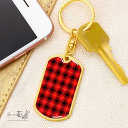 ScotsTee Shop Scottish MacIver Modern Clan Dog Tag Pendant Tartan Luxury Keychain - Personalized Engraving