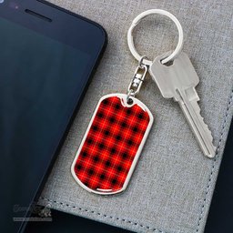 ScotsTee Shop Scottish MacIver Modern Clan Dog Tag Pendant Tartan Luxury Keychain - Personalized Engraving