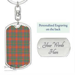 ScotsTee Shop Scottish MacKintosh Ancient Clan Dog Tag Pendant Tartan Luxury Keychain - Personalized Engraving