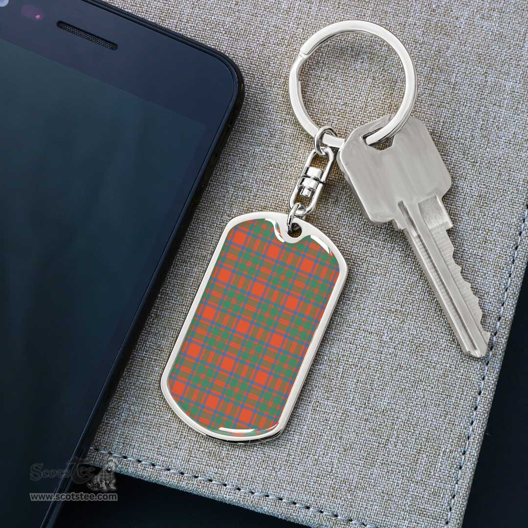 ScotsTee Shop Scottish MacKintosh Ancient Clan Dog Tag Pendant Tartan Luxury Keychain - Personalized Engraving