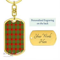 ScotsTee Shop Scottish MacGregor Modern Clan Dog Tag Pendant Tartan Luxury Keychain - Personalized Engraving
