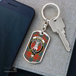 ScotsTee Shop Scottish MacLean of Duart Ancient Clan Crest Dog Tag Pendant Tartan Luxury Keychain - Personalized Engraving
