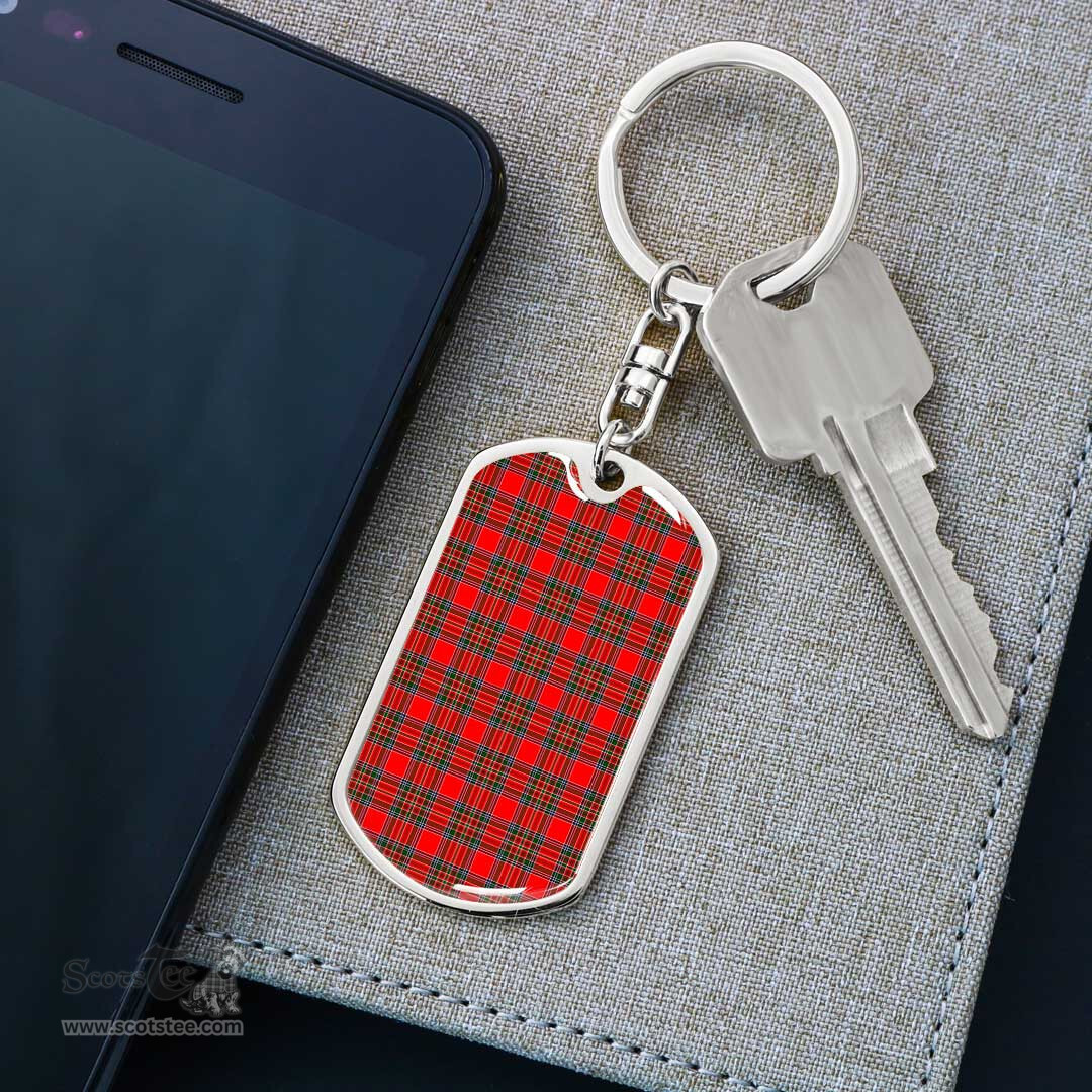 ScotsTee Shop Scottish MacBean Modern Clan Dog Tag Pendant Tartan Luxury Keychain - Personalized Engraving