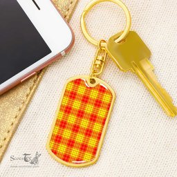 ScotsTee Shop Scottish MacMillan Clan Clan Dog Tag Pendant Tartan Luxury Keychain - Personalized Engraving