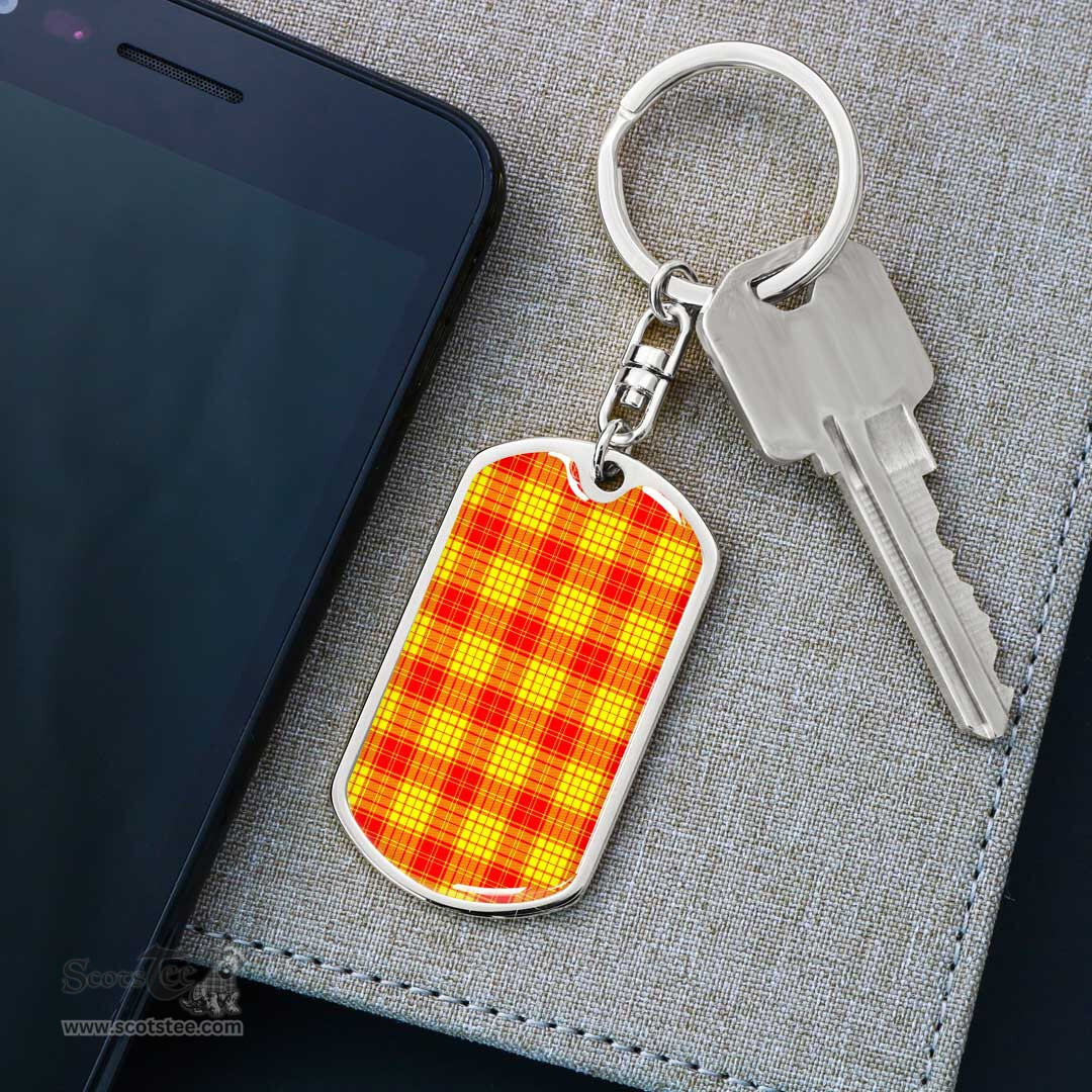 ScotsTee Shop Scottish MacMillan Clan Clan Dog Tag Pendant Tartan Luxury Keychain - Personalized Engraving
