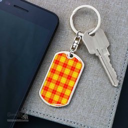 ScotsTee Shop Scottish MacMillan Clan Clan Dog Tag Pendant Tartan Luxury Keychain - Personalized Engraving