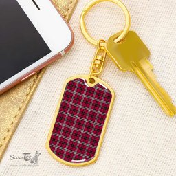 ScotsTee Shop Scottish Little Clan Dog Tag Pendant Tartan Luxury Keychain - Personalized Engraving