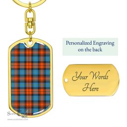 ScotsTee Shop Scottish MacLachlan Ancient Clan Dog Tag Pendant Tartan Luxury Keychain - Personalized Engraving