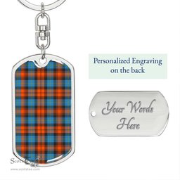 ScotsTee Shop Scottish MacLachlan Ancient Clan Dog Tag Pendant Tartan Luxury Keychain - Personalized Engraving