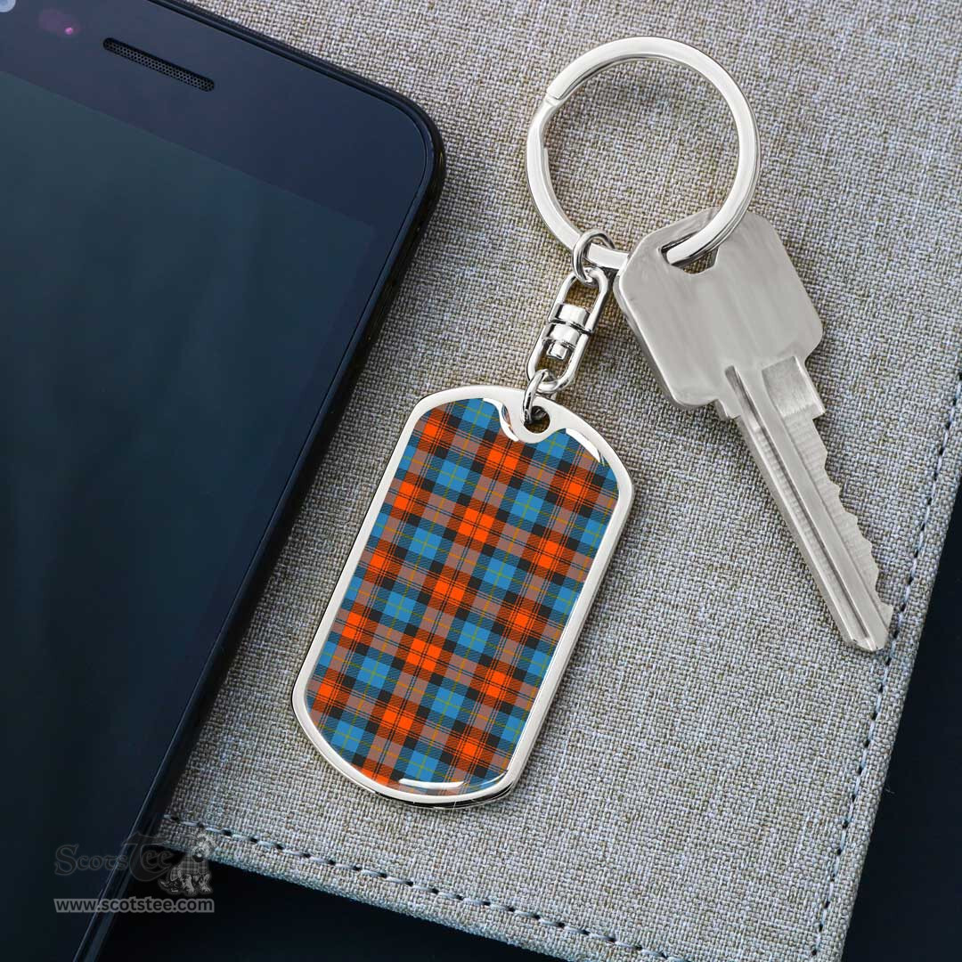 ScotsTee Shop Scottish MacLachlan Ancient Clan Dog Tag Pendant Tartan Luxury Keychain - Personalized Engraving