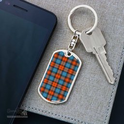 ScotsTee Shop Scottish MacLachlan Ancient Clan Dog Tag Pendant Tartan Luxury Keychain - Personalized Engraving