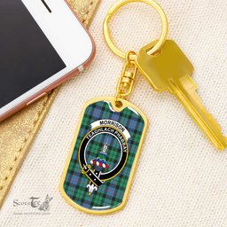 ScotsTee Shop Scottish Morrison Ancient Clan Crest Dog Tag Pendant Tartan Luxury Keychain - Personalized Engraving