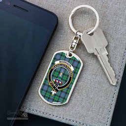 ScotsTee Shop Scottish Morrison Ancient Clan Crest Dog Tag Pendant Tartan Luxury Keychain - Personalized Engraving