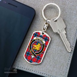 ScotsTee Shop Scottish MacTavish Modern Clan Crest Dog Tag Pendant Tartan Luxury Keychain - Personalized Engraving