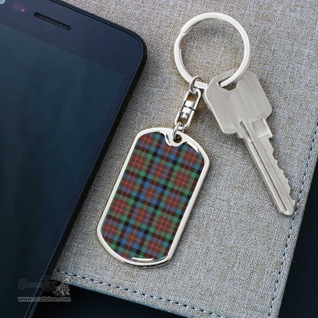 ScotsTee Shop Scottish MacDuff Hunting Ancient Clan Dog Tag Pendant Tartan Luxury Keychain - Personalized Engraving