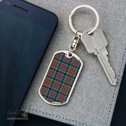 ScotsTee Shop Scottish MacDuff Hunting Ancient Clan Dog Tag Pendant Tartan Luxury Keychain - Personalized Engraving