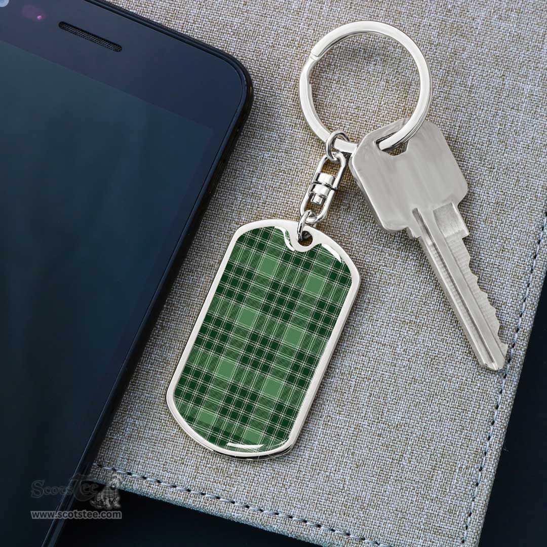 ScotsTee Shop Scottish MacDonald Lord of the Isles Hunting Clan Dog Tag Pendant Tartan Luxury Keychain - Personalized Engraving
