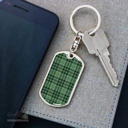 ScotsTee Shop Scottish MacDonald Lord of the Isles Hunting Clan Dog Tag Pendant Tartan Luxury Keychain - Personalized Engraving