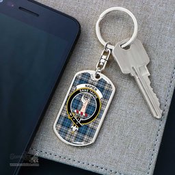 ScotsTee Shop Scottish Napier Modern Clan Crest Dog Tag Pendant Tartan Luxury Keychain - Personalized Engraving