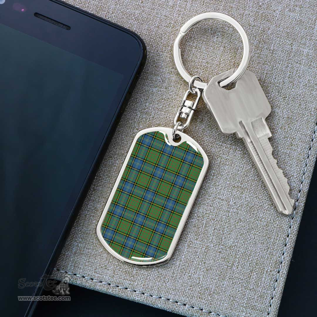 ScotsTee Shop Scottish MacMillan Hunting Ancient Clan Dog Tag Pendant Tartan Luxury Keychain - Personalized Engraving