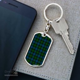 ScotsTee Shop Scottish MacKay Modern Clan Dog Tag Pendant Tartan Luxury Keychain - Personalized Engraving