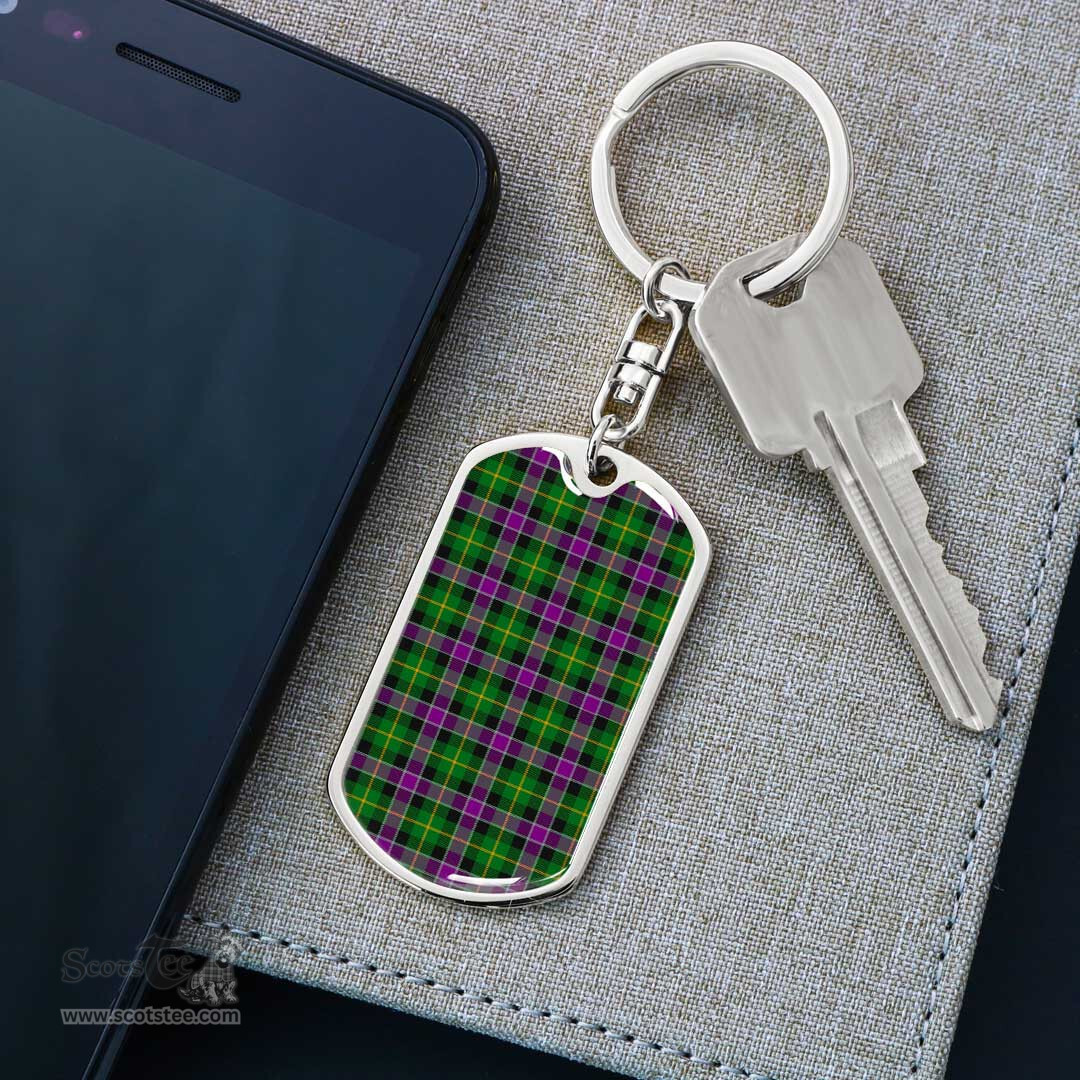 ScotsTee Shop Scottish Selkirk Clan Dog Tag Pendant Tartan Luxury Keychain - Personalized Engraving