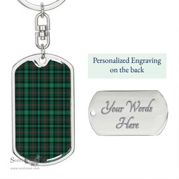 ScotsTee Shop Scottish Ross Hunting Modern Clan Dog Tag Pendant Tartan Luxury Keychain - Personalized Engraving