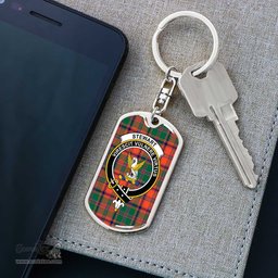 ScotsTee Shop Scottish Stewart of Appin Ancient Clan Crest Dog Tag Pendant Tartan Luxury Keychain - Personalized Engraving