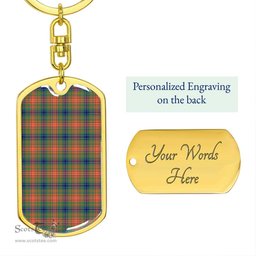 ScotsTee Shop Scottish Wilson Ancient Clan Dog Tag Pendant Tartan Luxury Keychain - Personalized Engraving