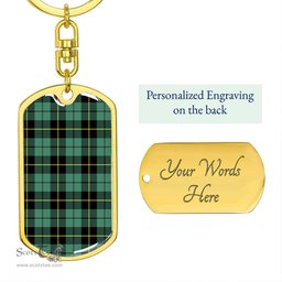 ScotsTee Shop Scottish Wallace Hunting Ancient Clan Dog Tag Pendant Tartan Luxury Keychain - Personalized Engraving